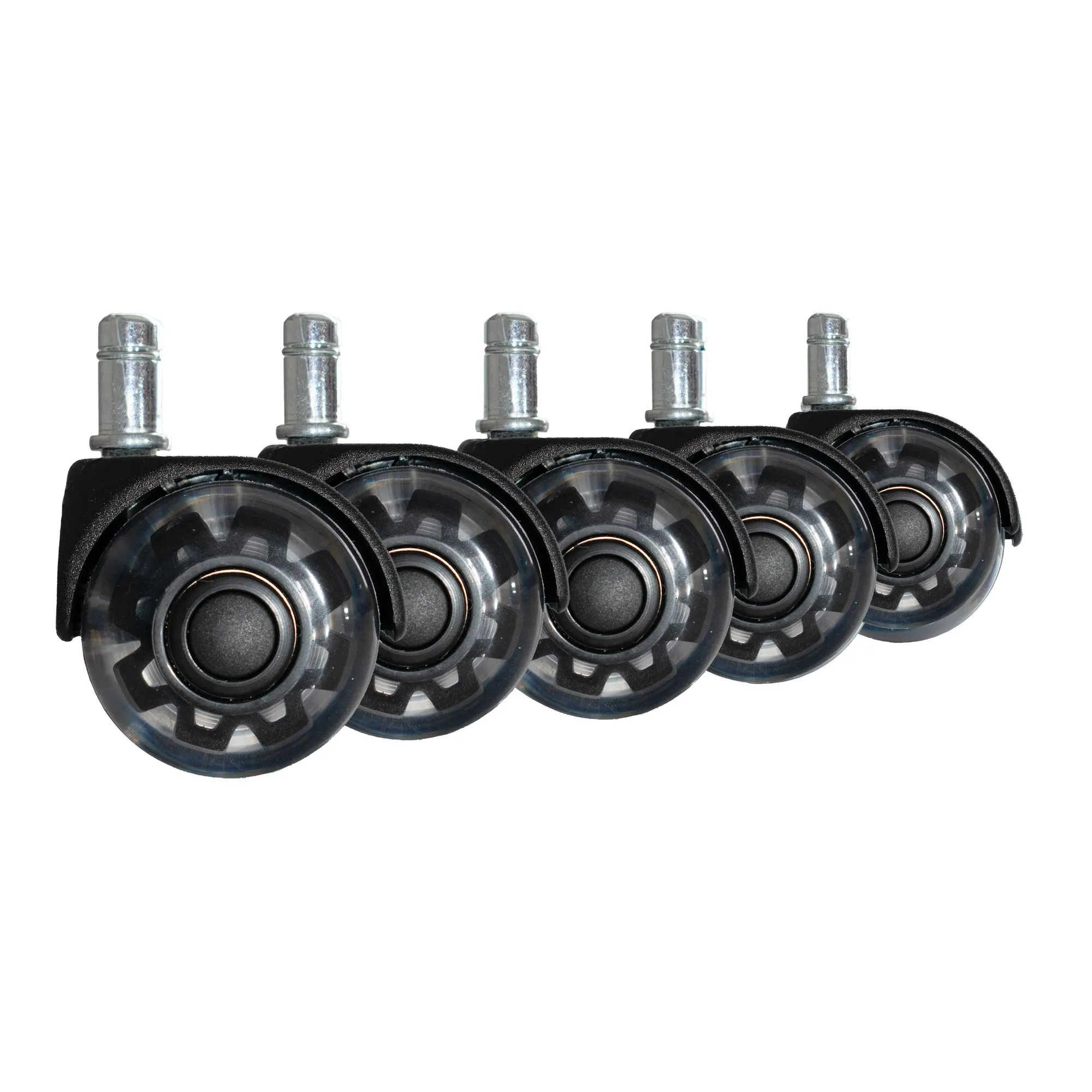 Amstyle 5er Set leichtgängige Universal-Schwerlastrollen für Bürostuhl 11 mm Stift / Durchmesser 50 mm