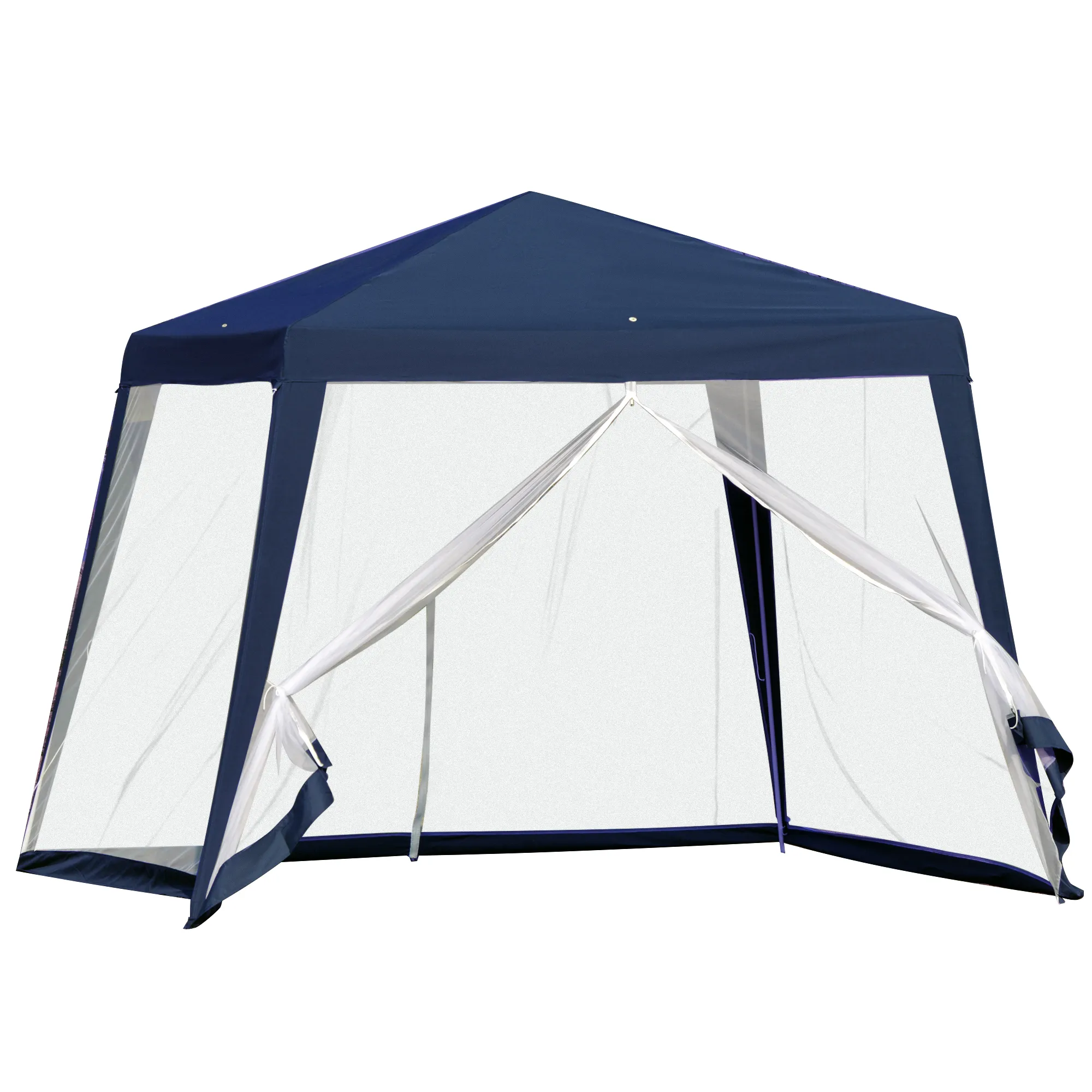 Pavillon 300x300 cm Blau mit Moskitonetzen und stabiler Konstruktion