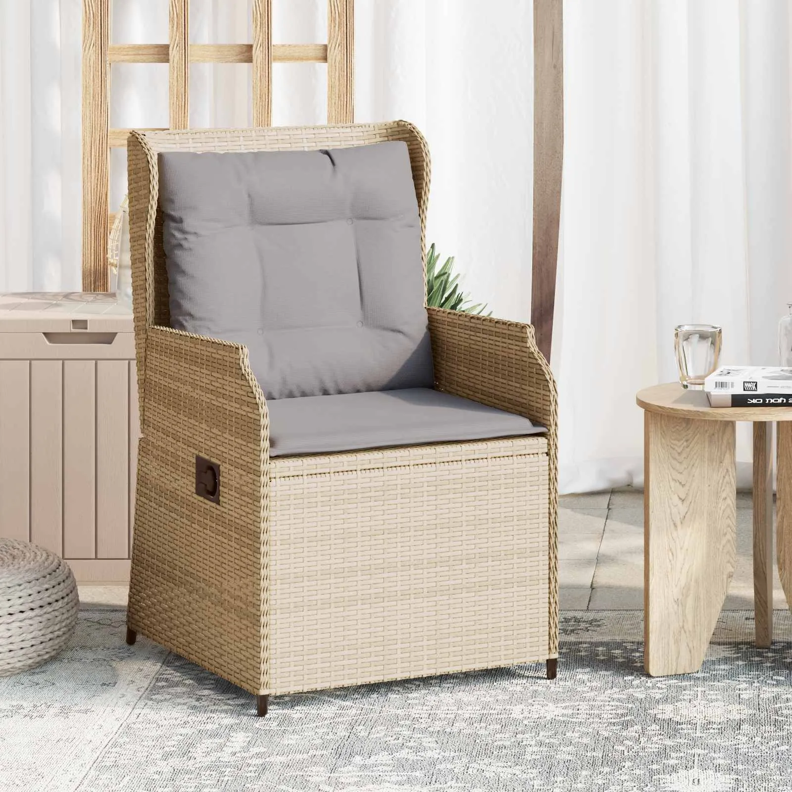 Verstellbare Gartenbank Beige 55 x 67 x 95 cm