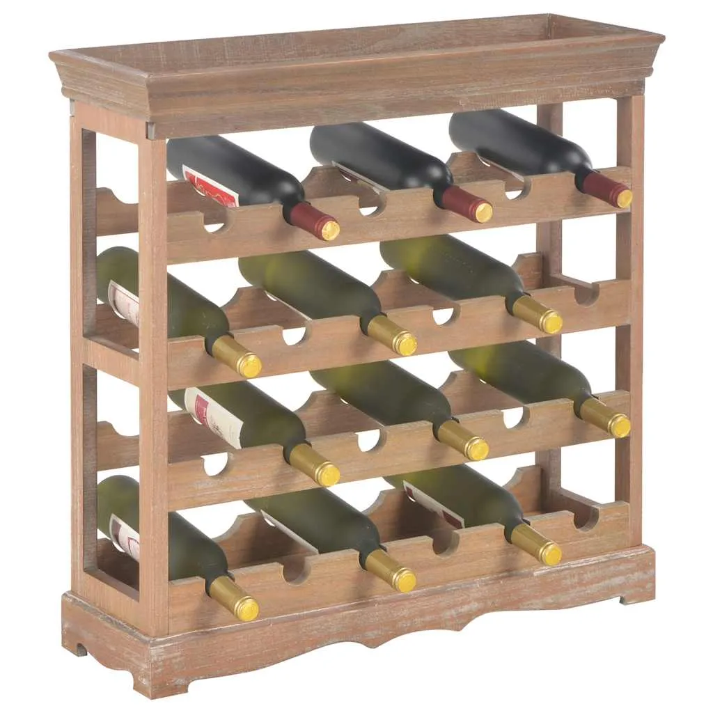 Offenes Weinregal 70 x 22,5 x 70,5 cm Braun aus MDF