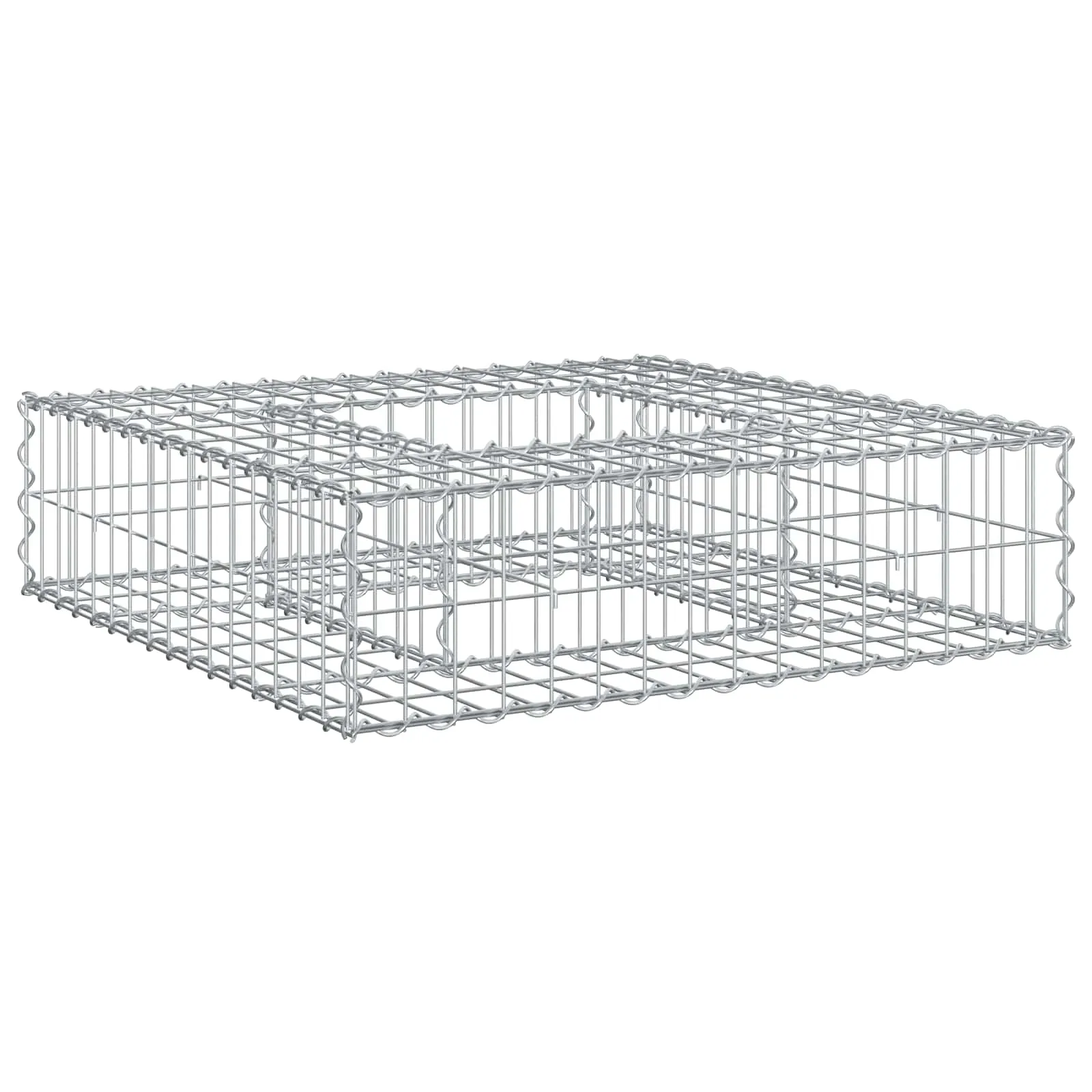 Gabionen Hochbeet Zaunpaneel 80x80x20 cm Silber