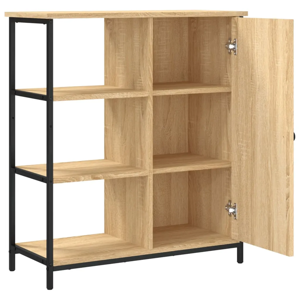 Sideboard Sonoma-Eiche 70 x 30 x 80 cm aus Holzwerkstoff und Stahl