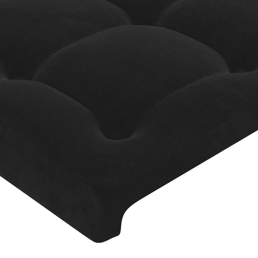 Boxspringbett aus Samt mit Taschenfederkernmatratze 90x190 cm Schwarz
