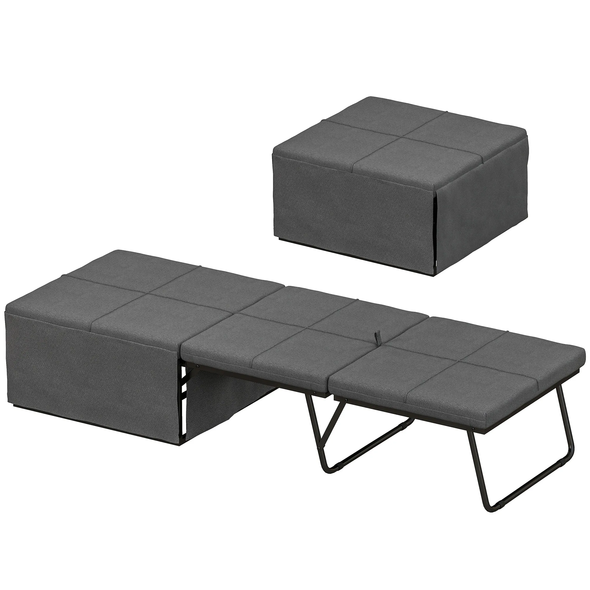 Klappbett, mit Matratze und Schutzabdeckung, 190 x 69 x 38,5 cm, Grau Klappbett, mit Matratze und Schutzabdeckung, 190 x 69 x 38,5 cm, Grau