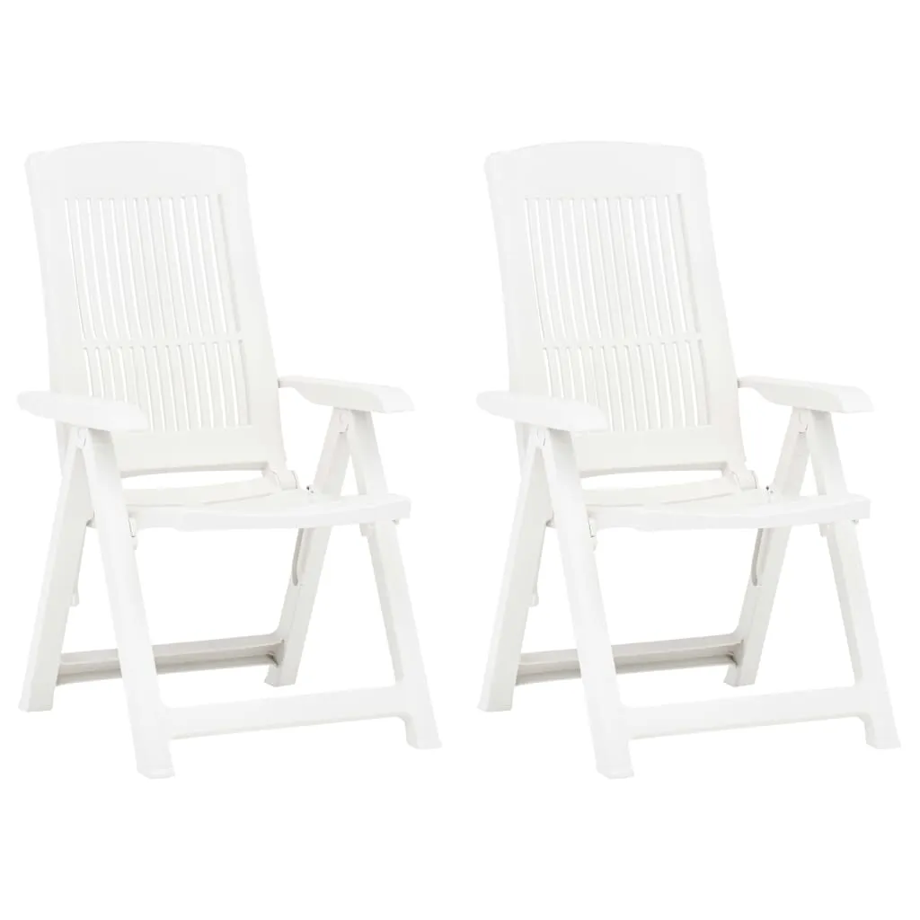 Gartenstuhl-Set Kunststoff Weiß 60x61x109 cm, klappbar, 2er-Set | 1