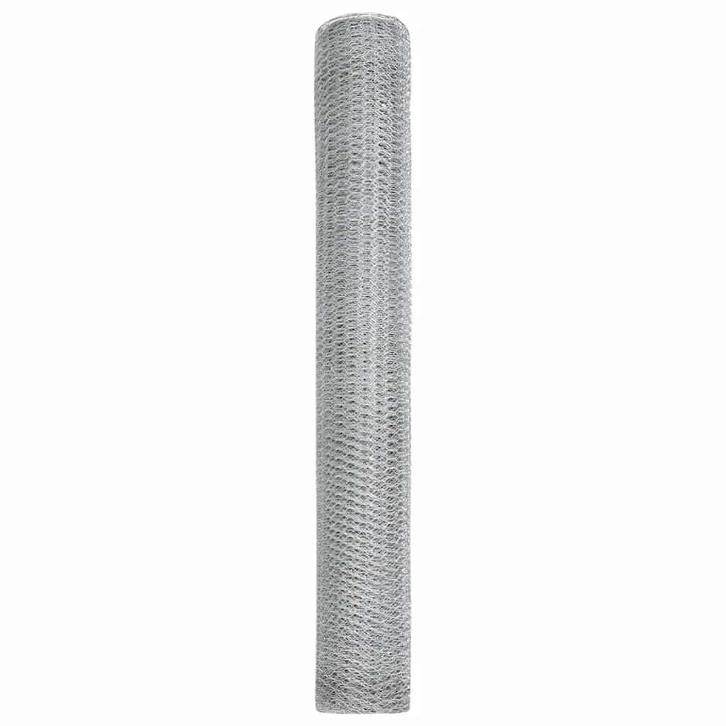 Hexagonzaun Silber 50 x 1,4 m aus verzinktem Stahl