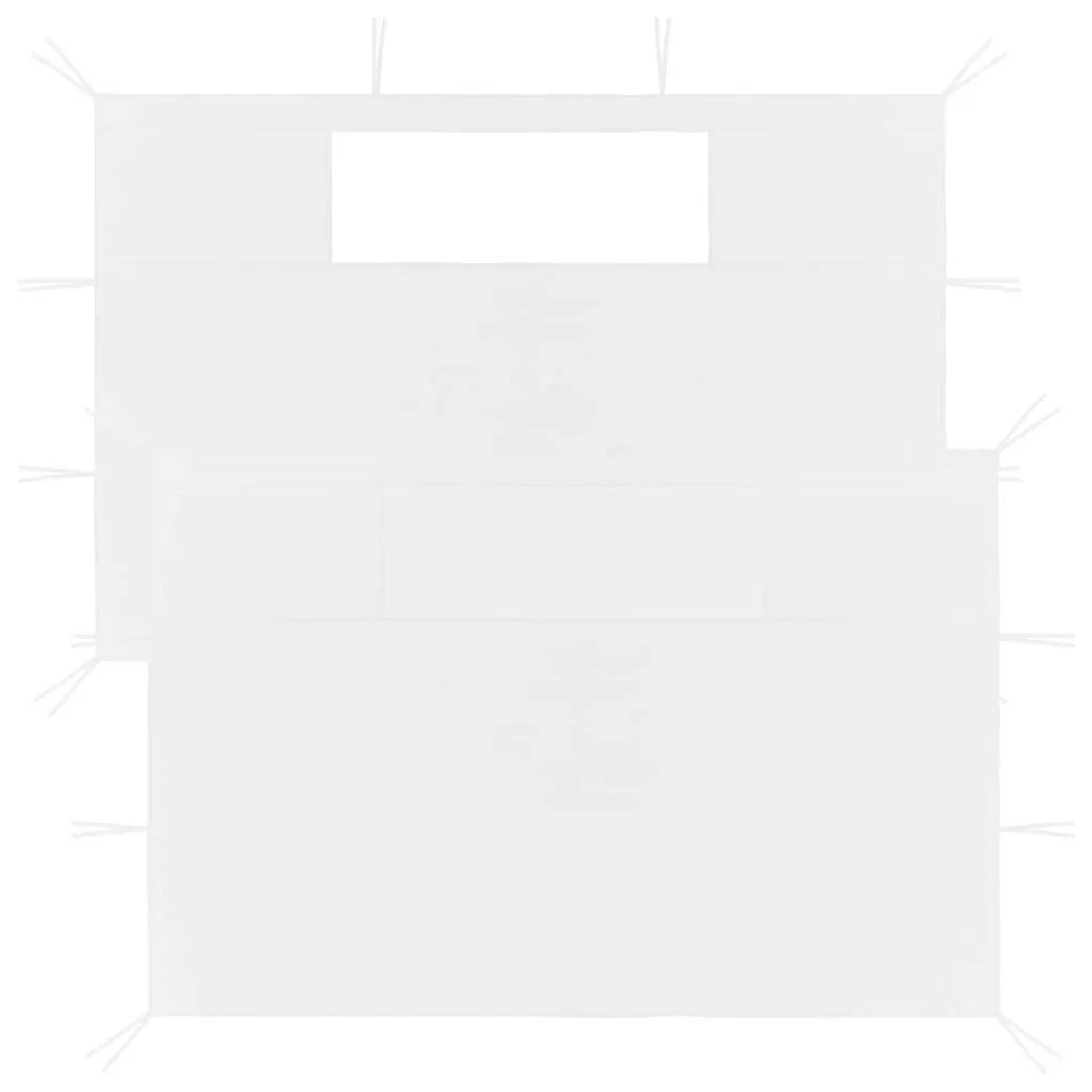 Pavillon-Seitenwand-Set Weiß 410x210 cm & 280x210 cm mit Fenster