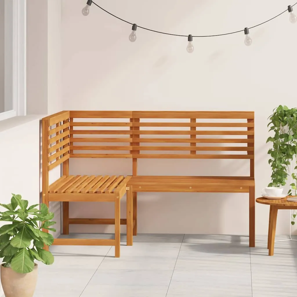Eckbank aus Echtholz 140 x 100 x 91 cm in Naturfarbe