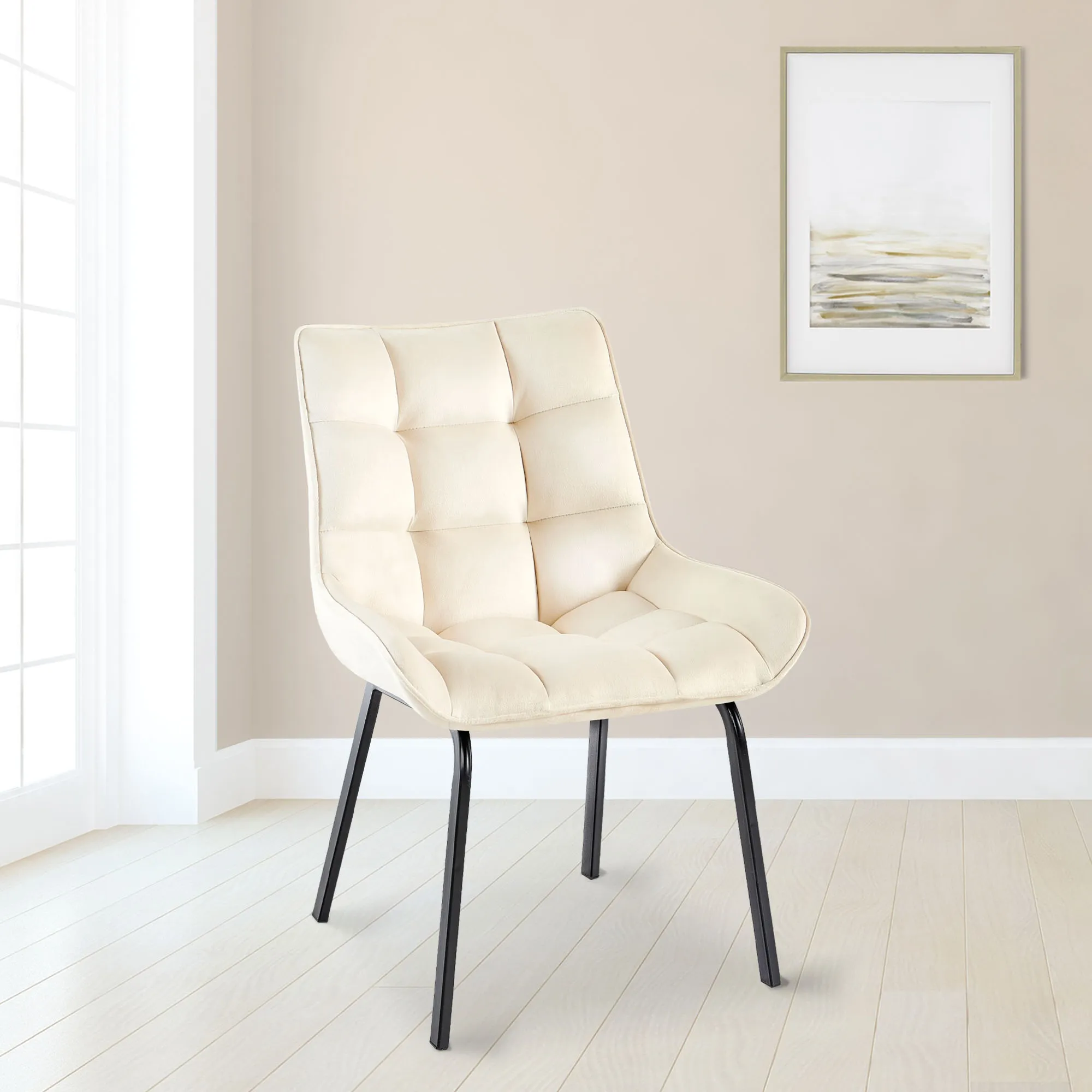 Esszimmerstuhl Saranda 84x58x57 cm creme