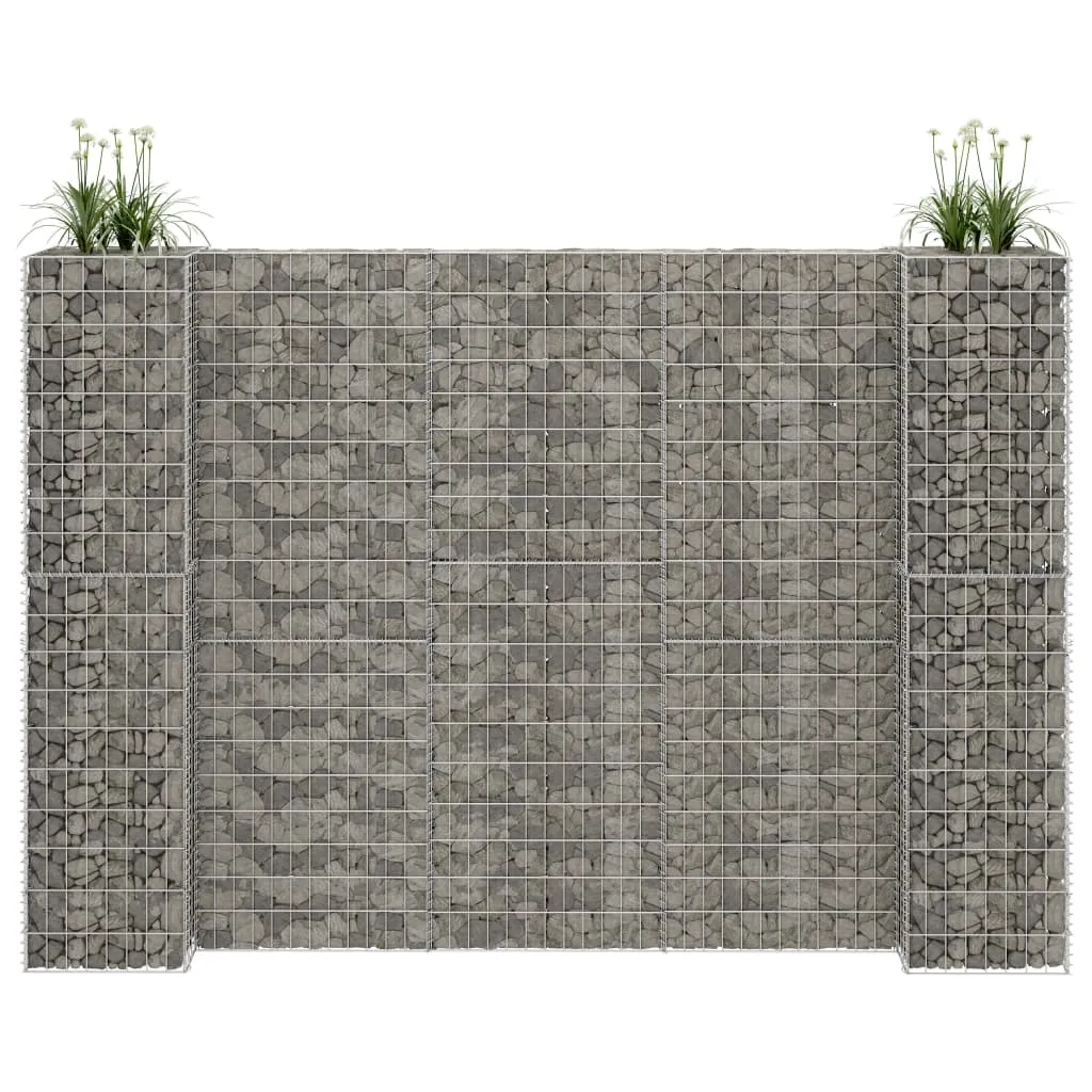 Gabionen-Pflanzgefäß 260x40x200 cm Silber aus Stahldraht
