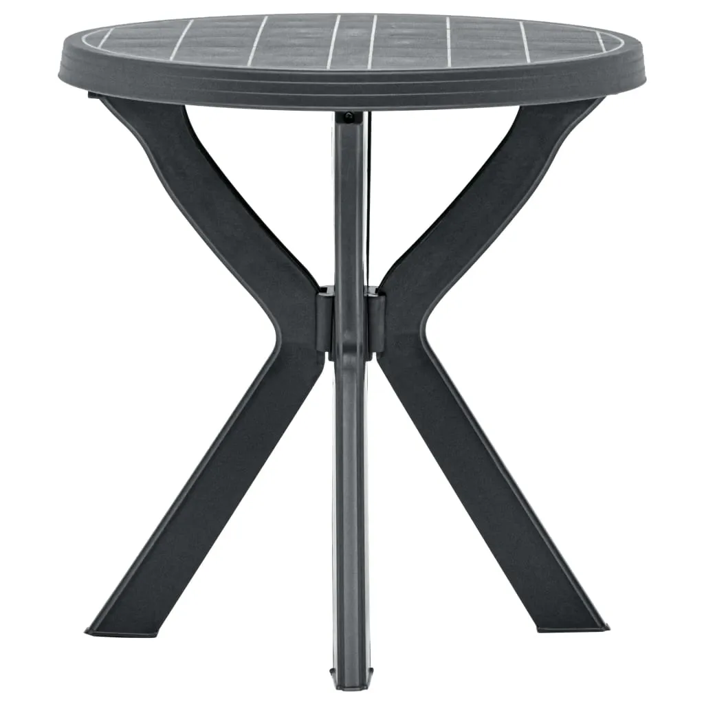 Gartentisch Kunststoff 70 x 72 cm Anthrazit wetterfest
