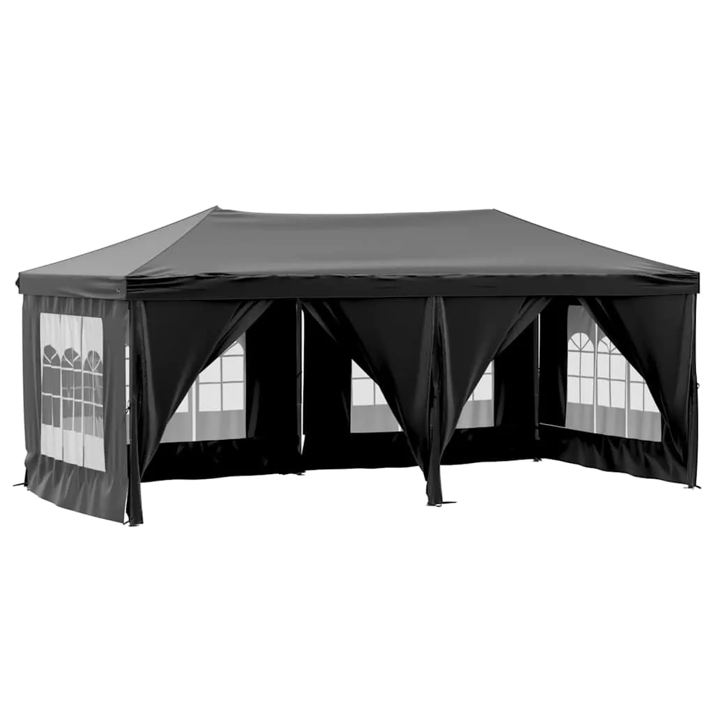 Faltbares Partyzelt 580x292x245 cm Schwarz mit Stahlgestell
