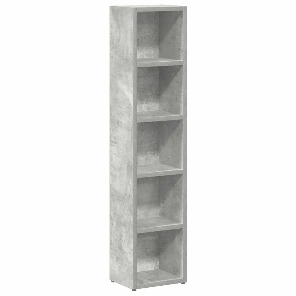 CD-Regal Betongrau 21x16x93,5 cm aus Holzwerkstoff