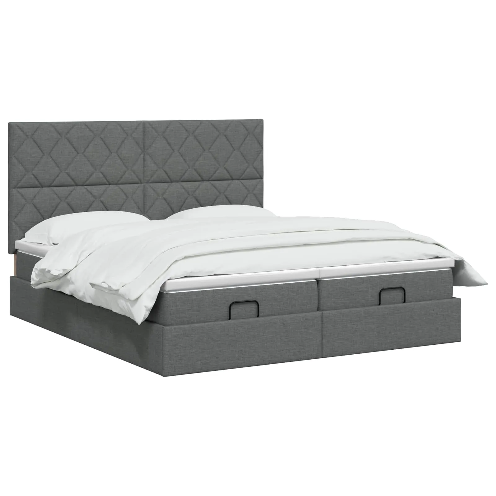 Ottoman Bett mit Matratze 200x200 cm Dunkelgrau