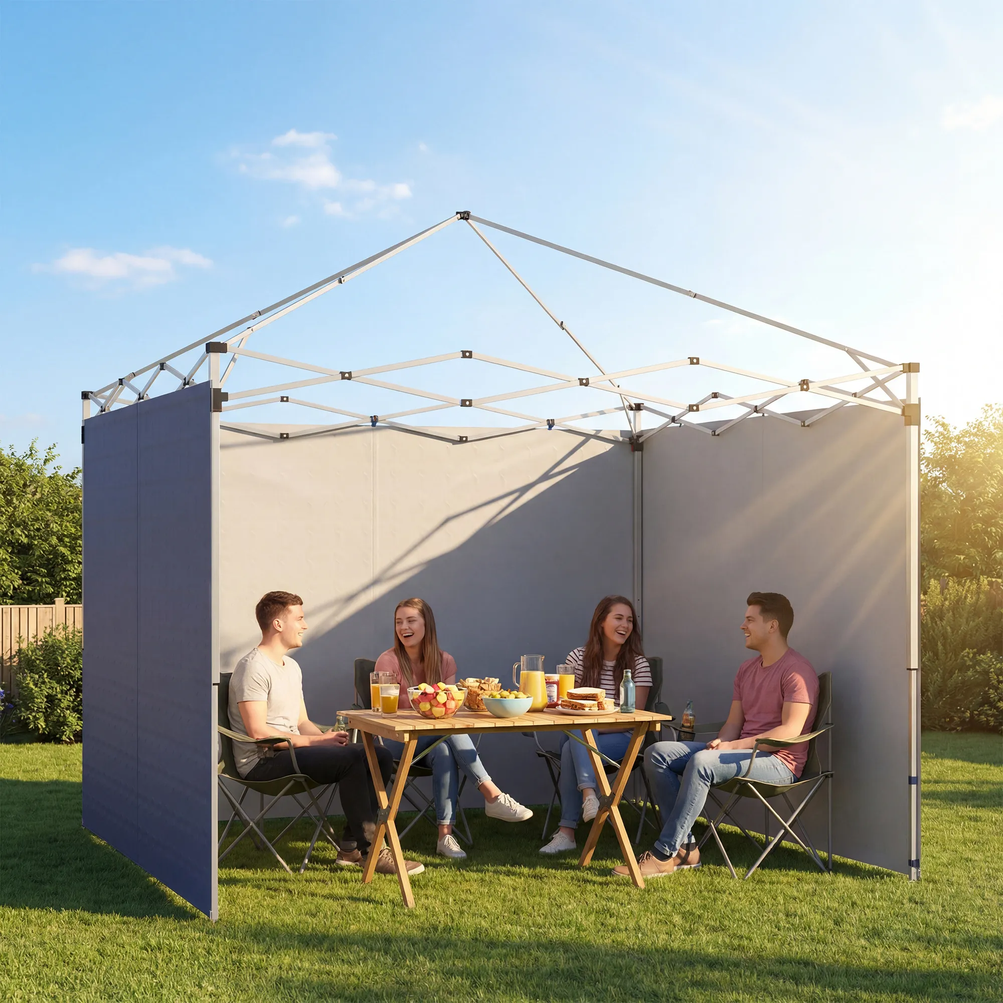Seitenwände für 3x3m Gazebo Dunkelblau 3-teilig