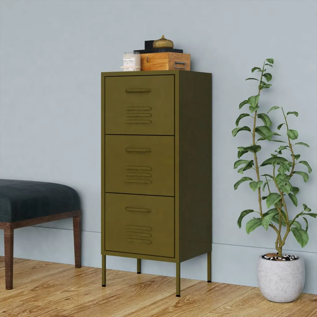 Lagerschrank Olivgrün 42,5 x 35 x 101,5 cm aus Stahl