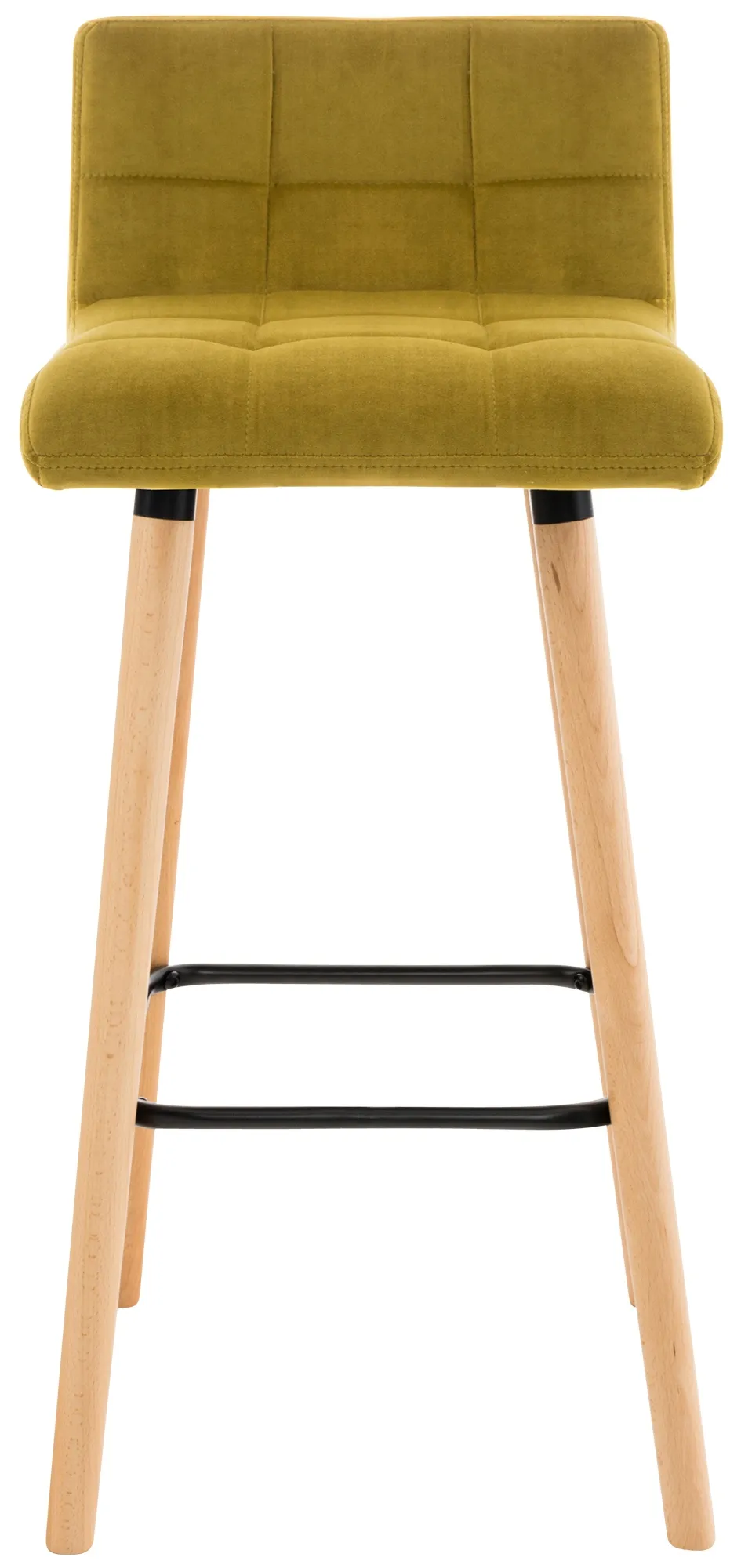 Barhocker Lincoln Samt 42x49x94 cm Gelb