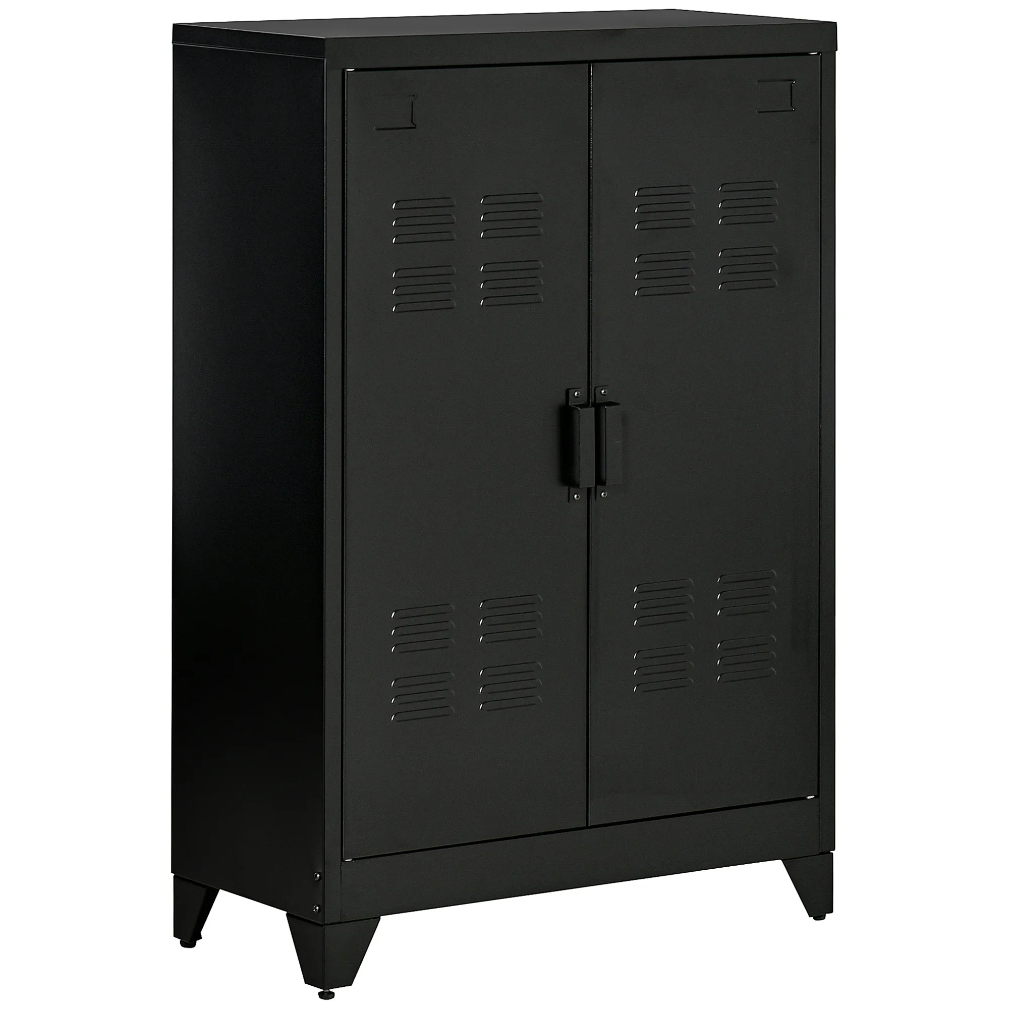 Aktenschrank Metallschrank Mehrzweckschrank mit magnetischer Lamellen-Doppeltür Verstellbarer Einlegeboden Büroschrank Aufbewahrungsschrank für Arbeitszimmer Wohnzimmer 75 x 33 x 110 cm Schwarz Aktenschrank Metallschrank Mehrzweckschrank mit magnetischer Lamellen-Doppeltür Verstellbarer Einlegeboden Büroschrank Aufbewahrungsschrank für Arbeitszimmer Wohnzimmer 75 x 33 x 110 cm Schwarz