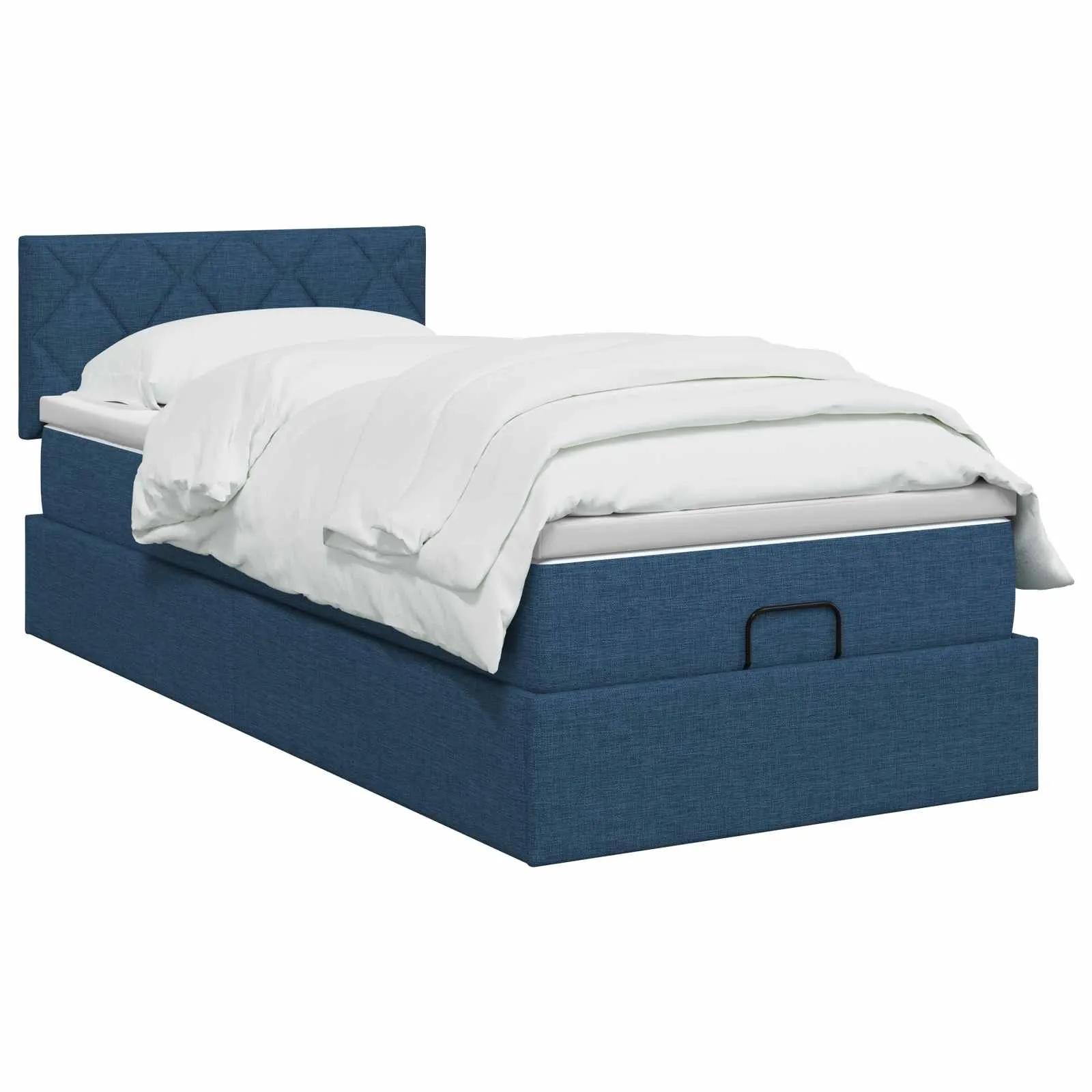 Ottomanbett mit Matratze 90x200 cm Blau
