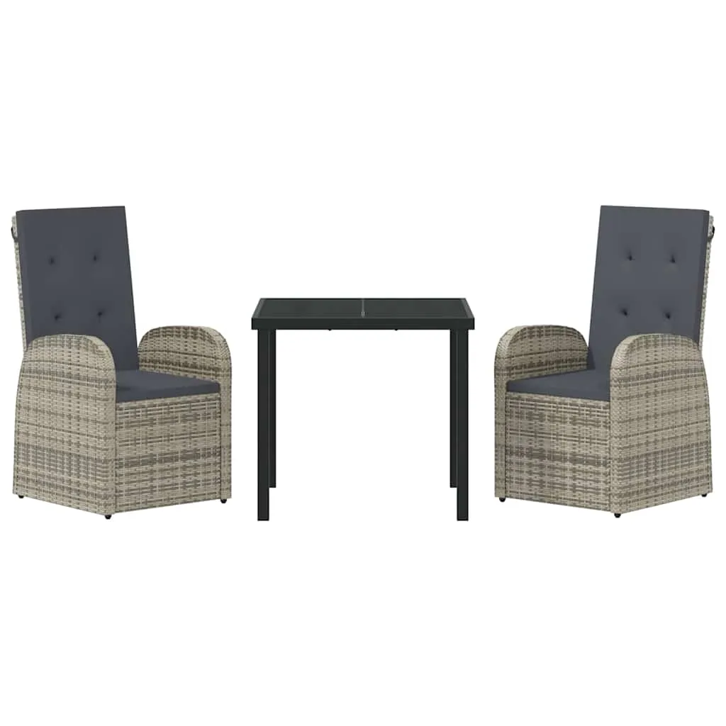 Gartentisch-Set Grau 200x80x73 cm mit 6 Stühlen 57x69x106 cm