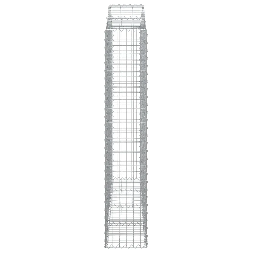 Gabionenkorb Hochbogen 200x30x160/180 cm Silber Verzinktes Eisen