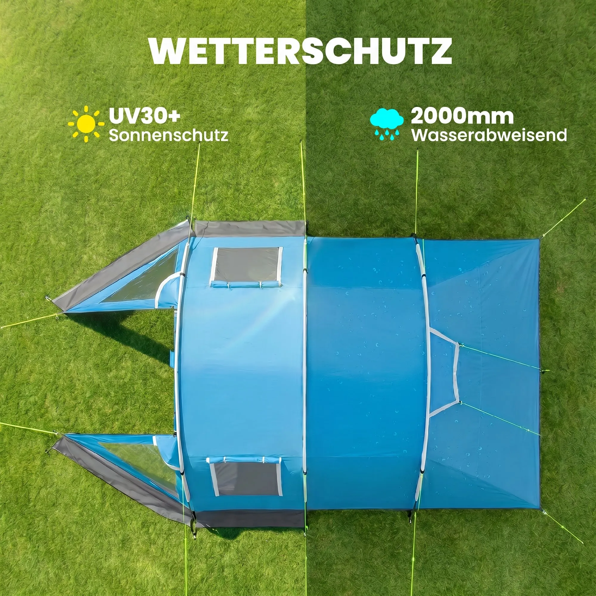 Familienzelt 3-4 Personen 475x264x172 cm Blau