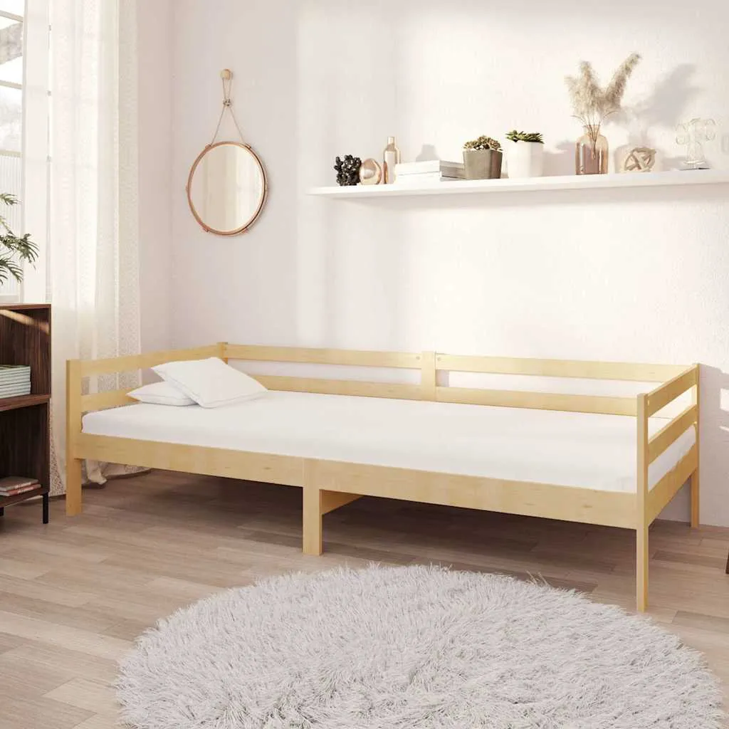 Multifunktionales Tagesbett aus massivem Kiefernholz 204x98x57 cm natur