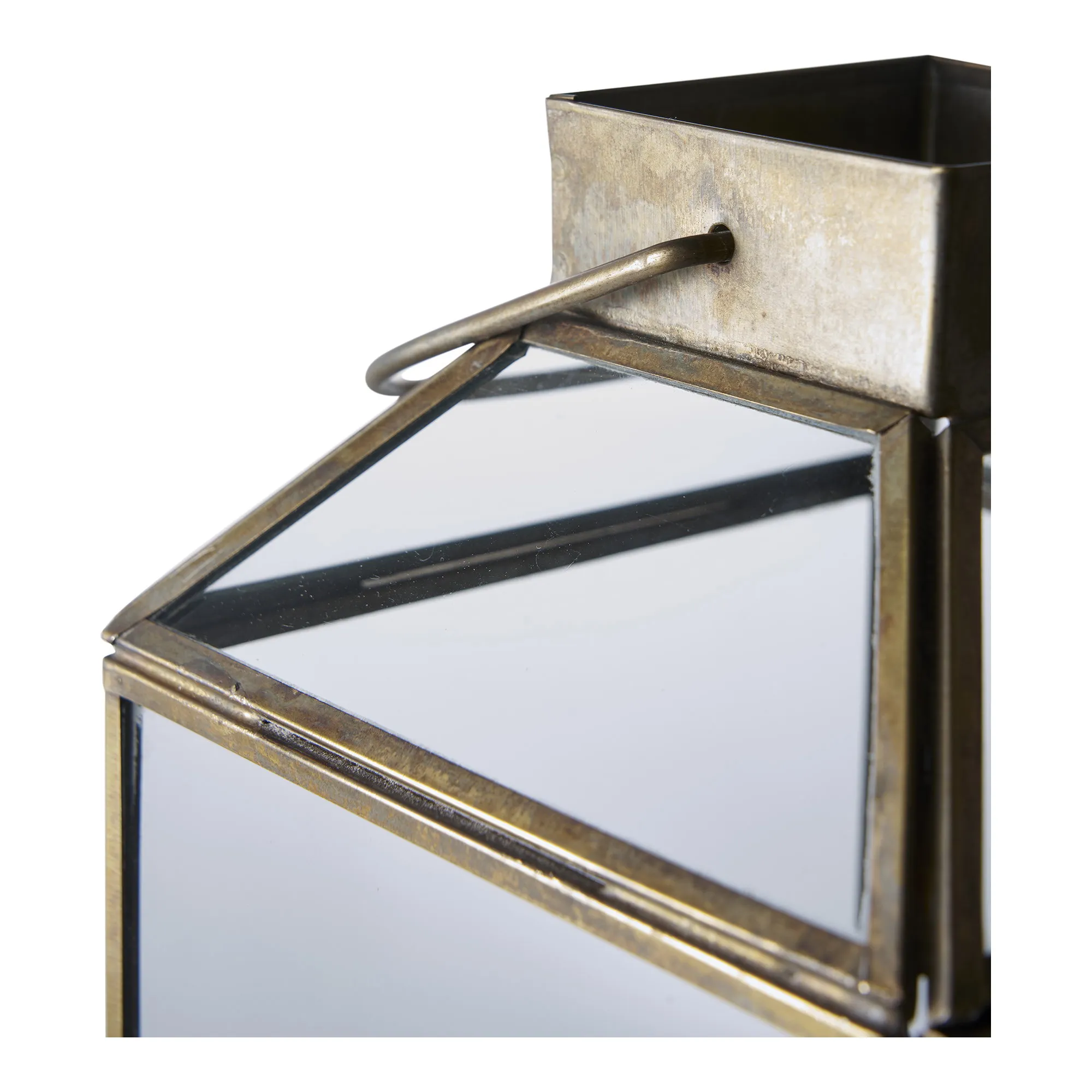 tinkaro Laterne Mysore 13,5 x 13,5 x 35 cm Antik-Messing-Look