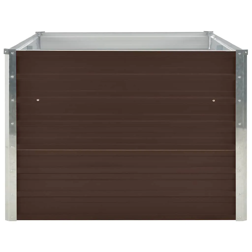 Hochbeet aus verzinktem Stahl 160 x 80 x 45 cm Braun