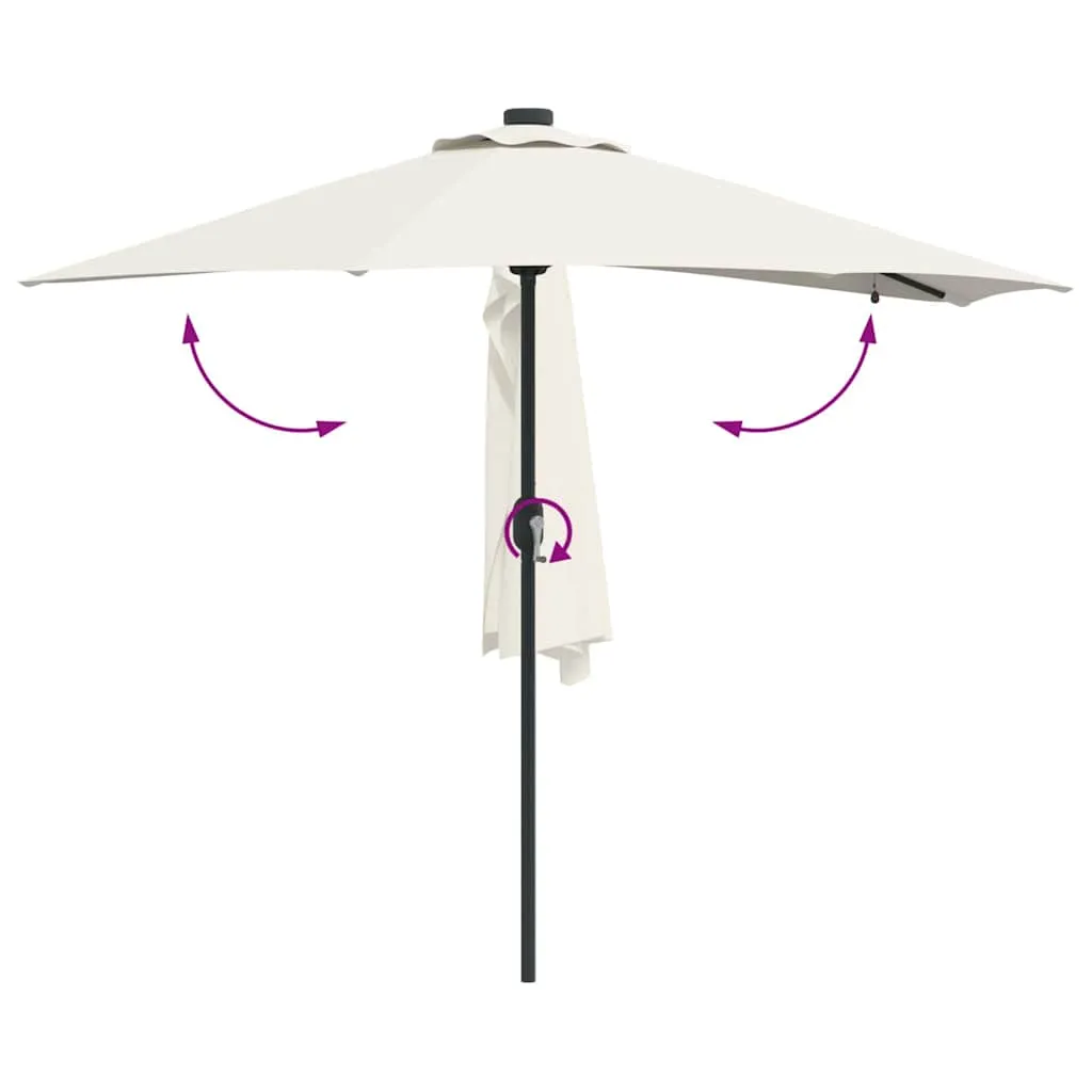 Garten-Sonnenschirm Sand 294 x 150 x 223 cm Polyester und Stahl
