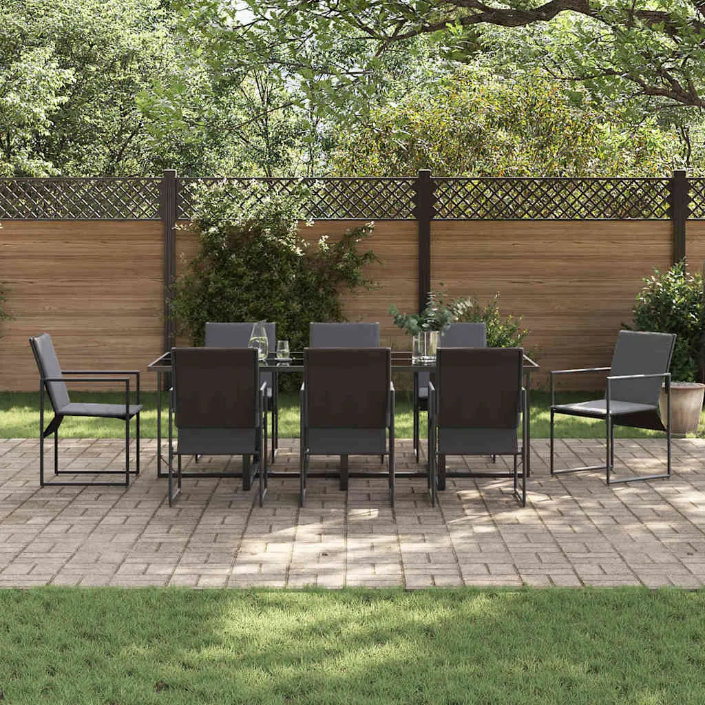 Modernes Garten-Esstisch-Set Schwarz 110x107x72 cm