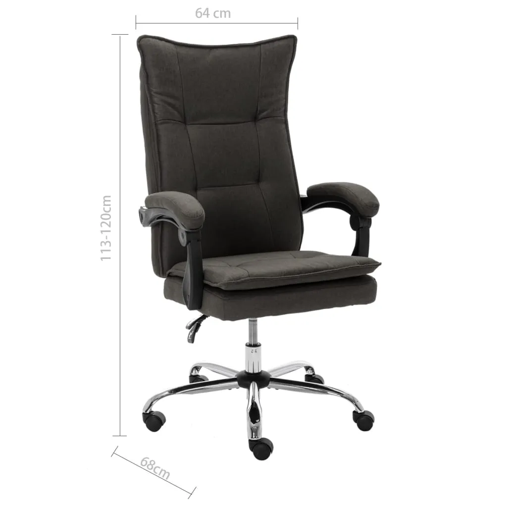 Ergonomischer Bürostuhl mit Liegefunktion 64x68x(113-120) cm Grau