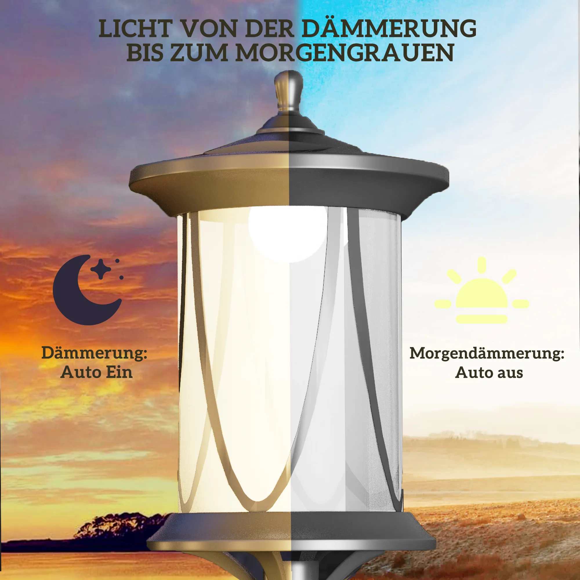 Solar Gartenleuchte LED Wegleuchte Schwarz 127 cm hoch