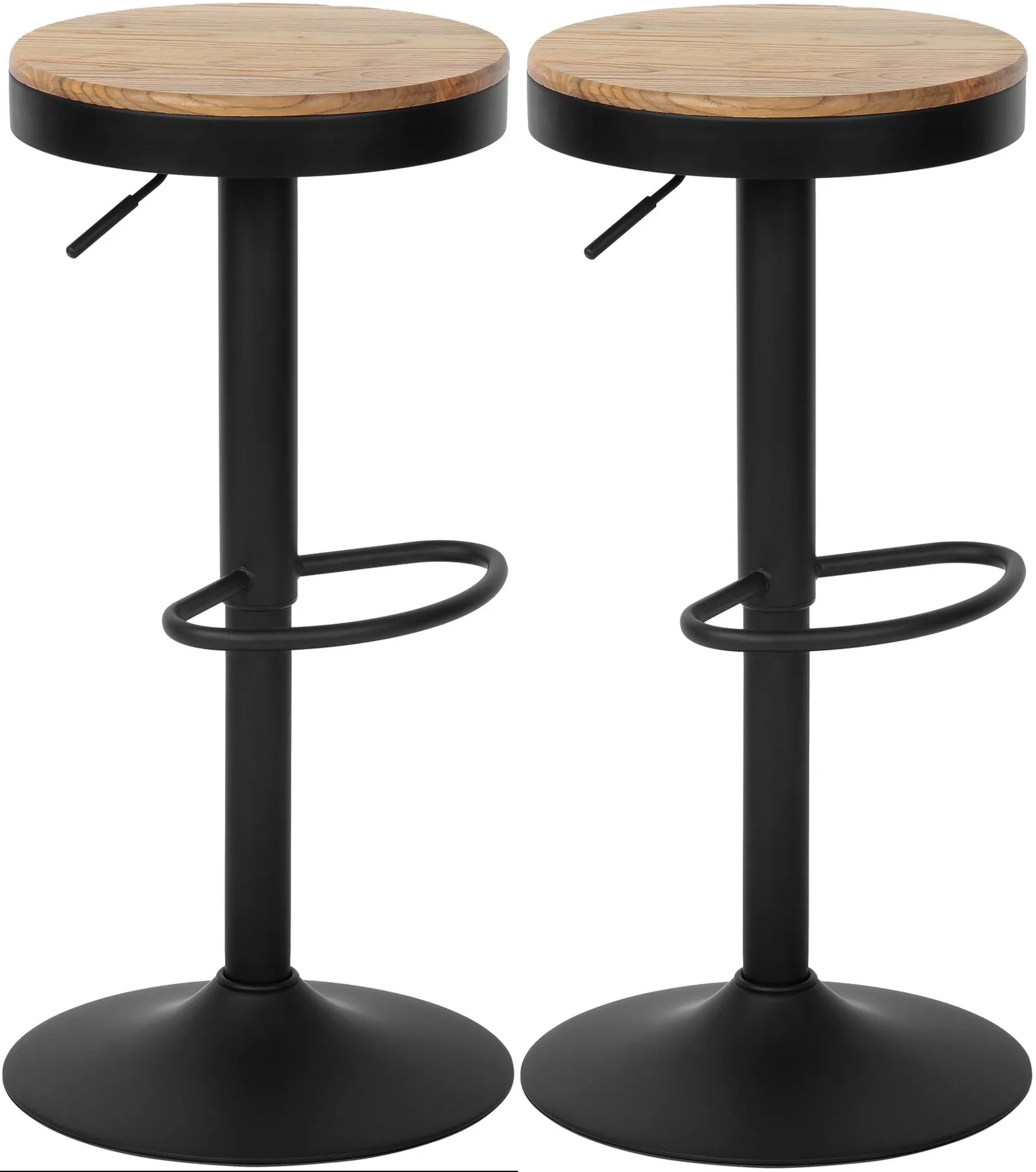 Barhocker Pitas Massivholz 58x38.5x38.5 cm natura