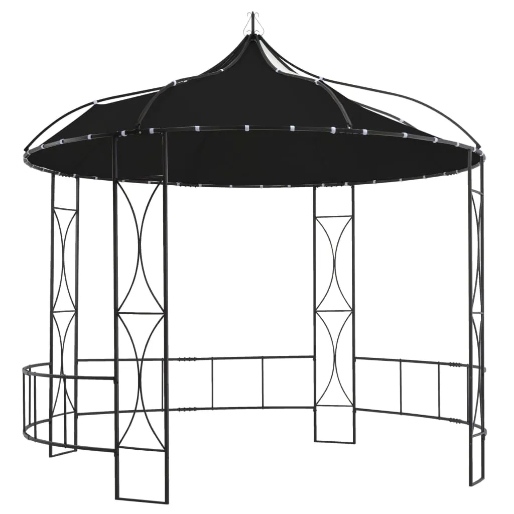 Eleganter Pavillon 3 x 2,9 m in Anthrazit und Schwarz
