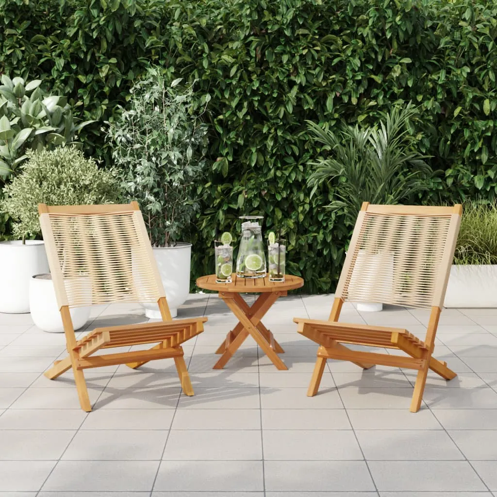 Beiger Gartenstuhl aus Echtholz 41 x 72 x 68 cm