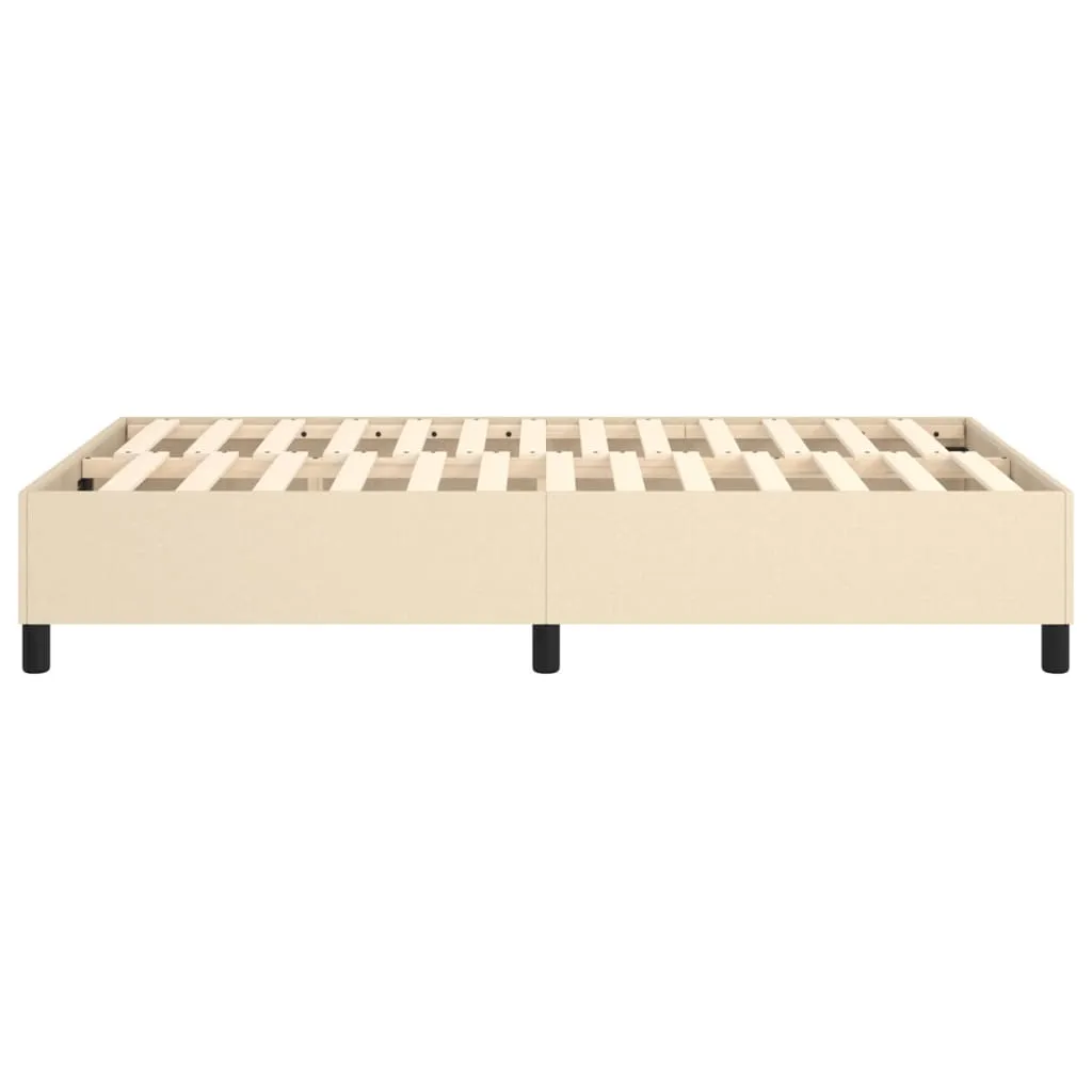 Boxspring-Bettrahmen Creme 203x120x35 cm mit Stoff und Massivholz