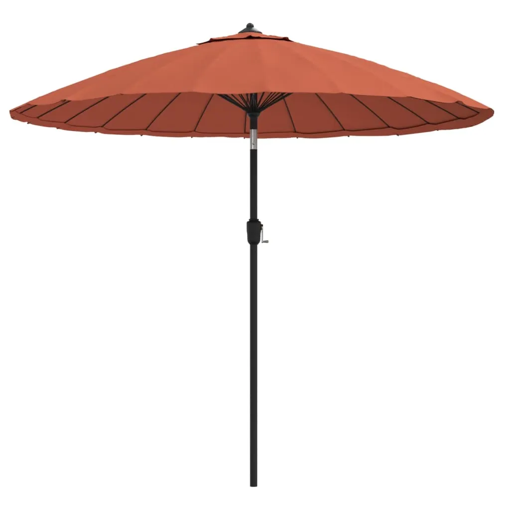 Garten-Sonnenschirm Terrakotta 270x246 cm mit Kurbel und 24 Rippen
