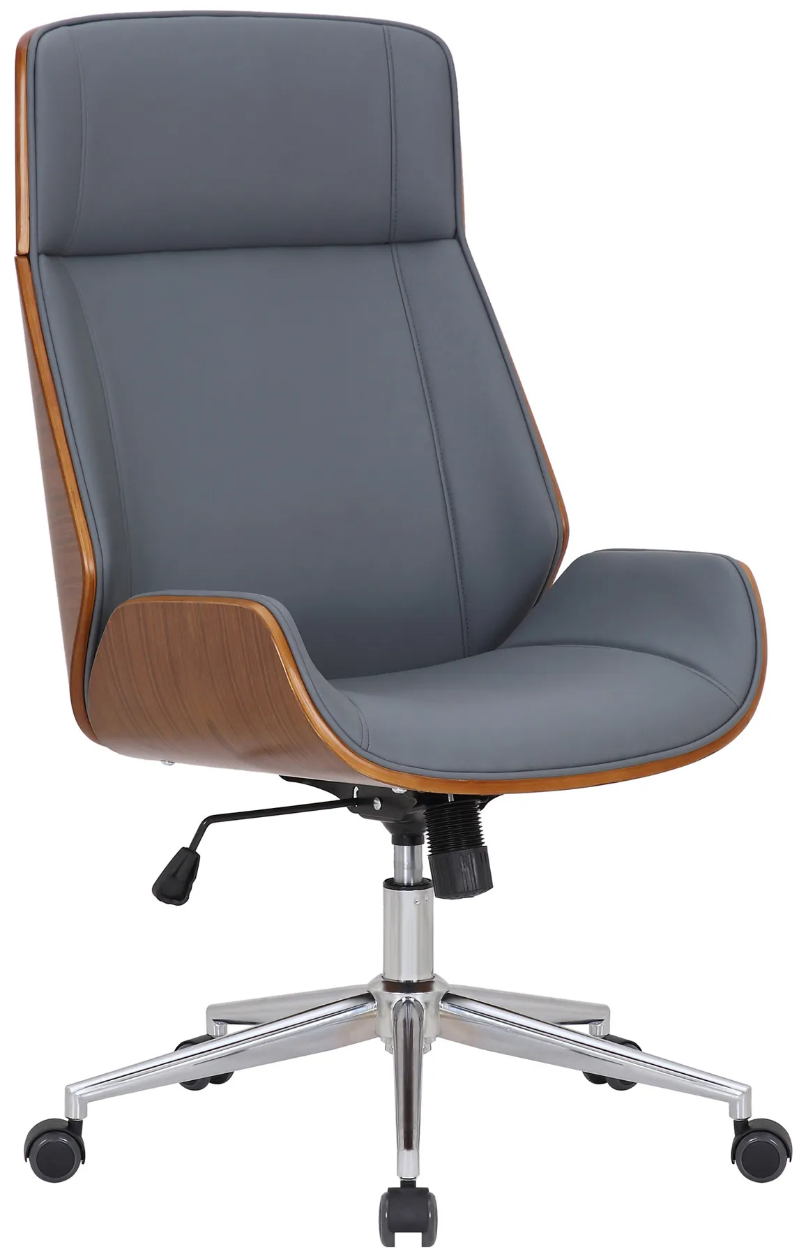 Bürostuhl Varel 110x58x66 cm walnuss/grau