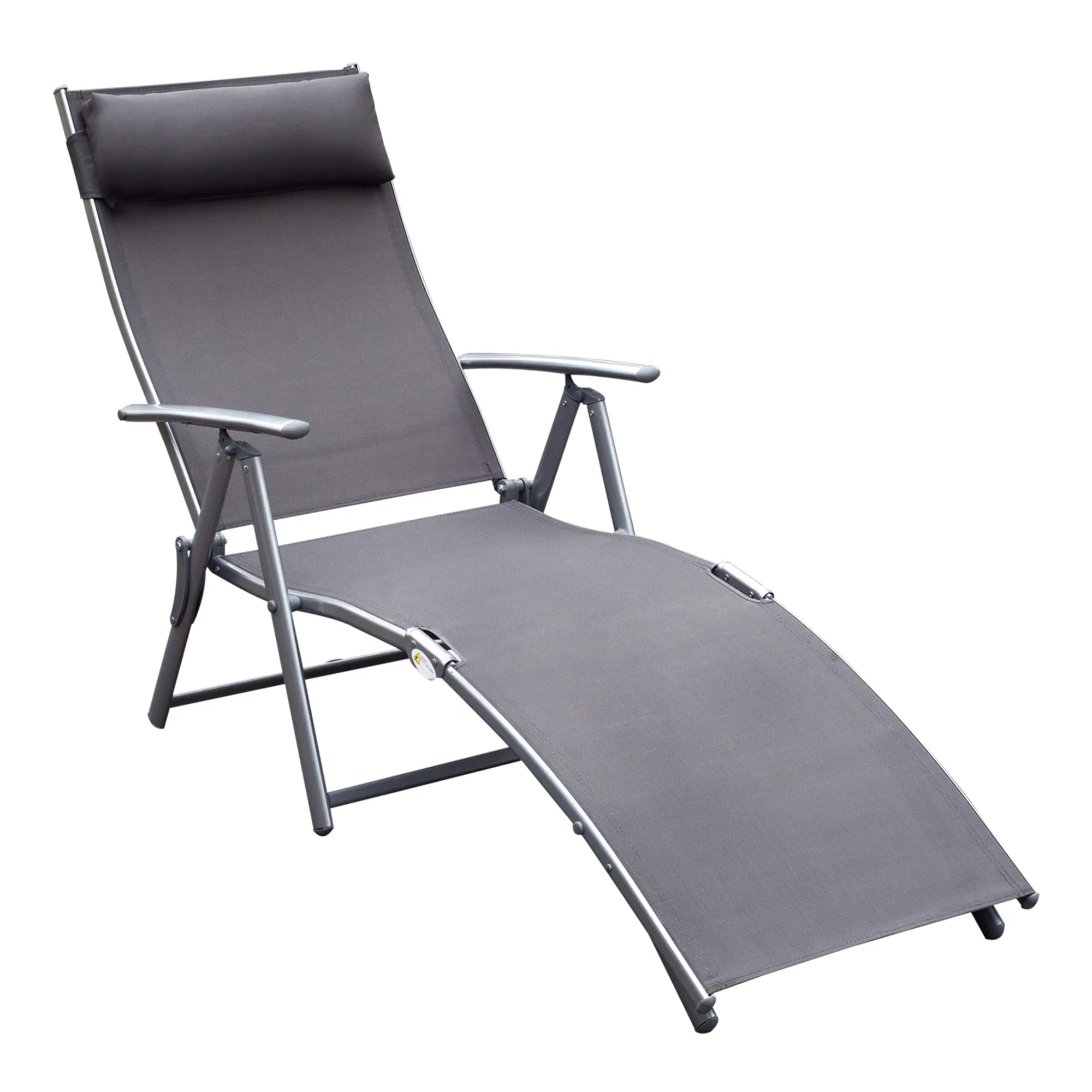 Sonnenliege Grau 137L x 63,5B x 100,5H cm