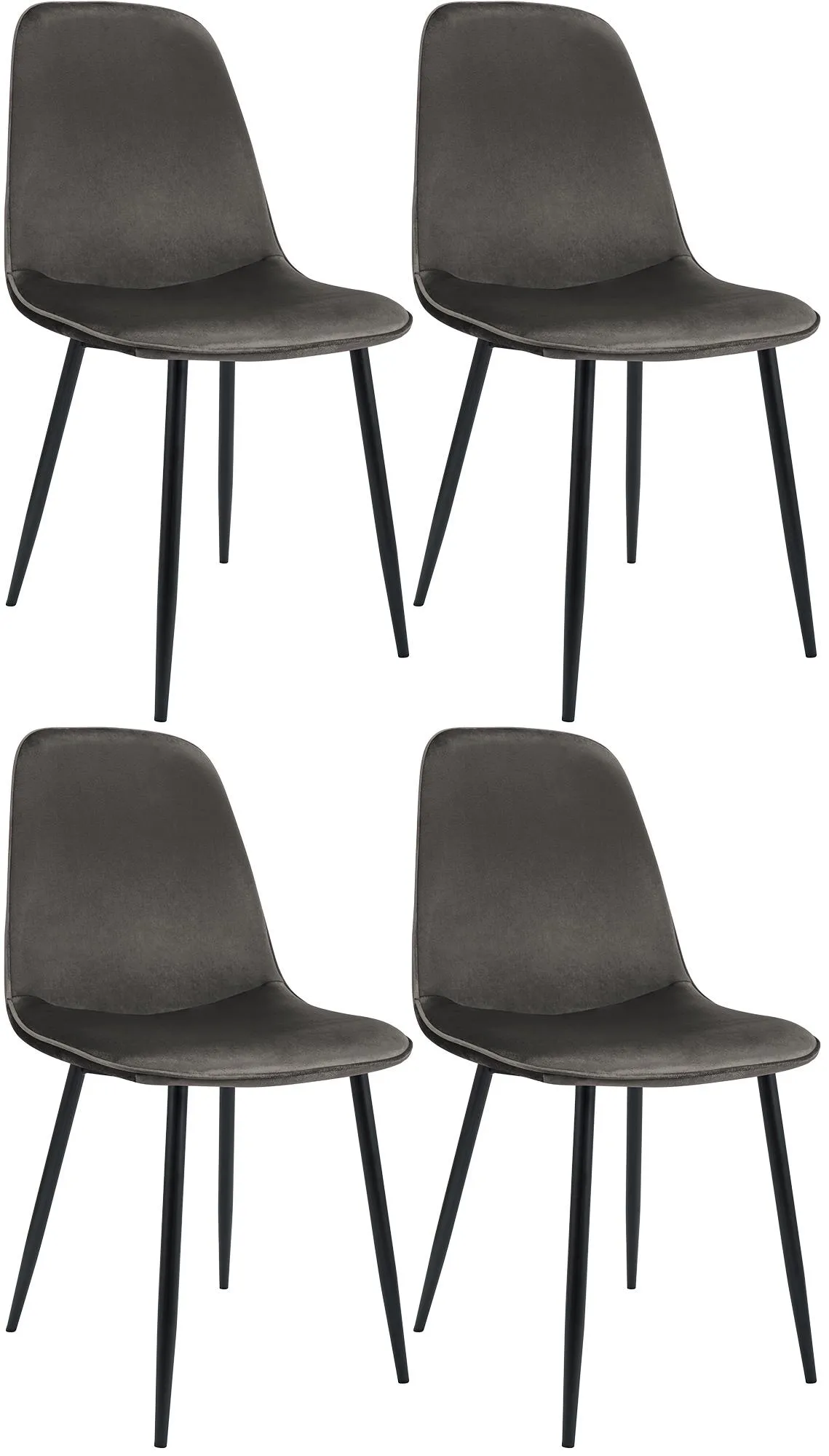 Esszimmerstuhl Maryam 4er Set 88x45x54 cm Anthrazit
