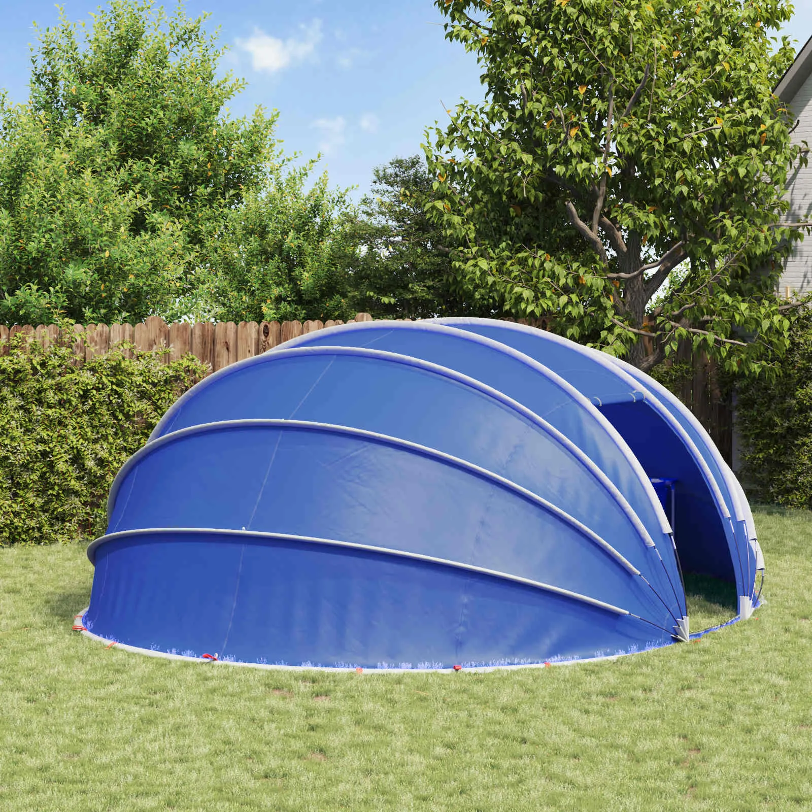 Modernes Poolzelt 538x440x204 cm Grün mit PU-beschichtetem Polyester