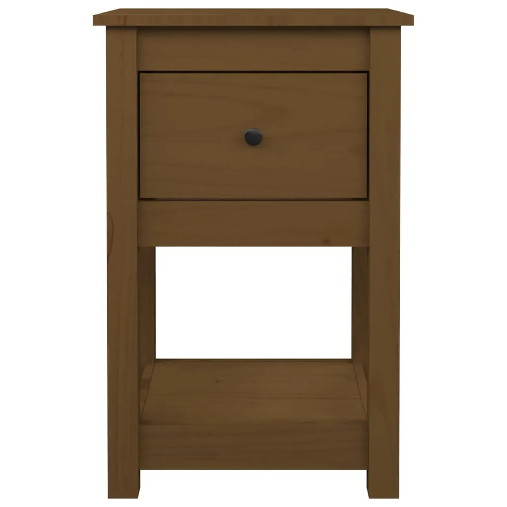 Nachttisch aus massivem Holz 40 x 35 x 61,5 cm in Honigbraun