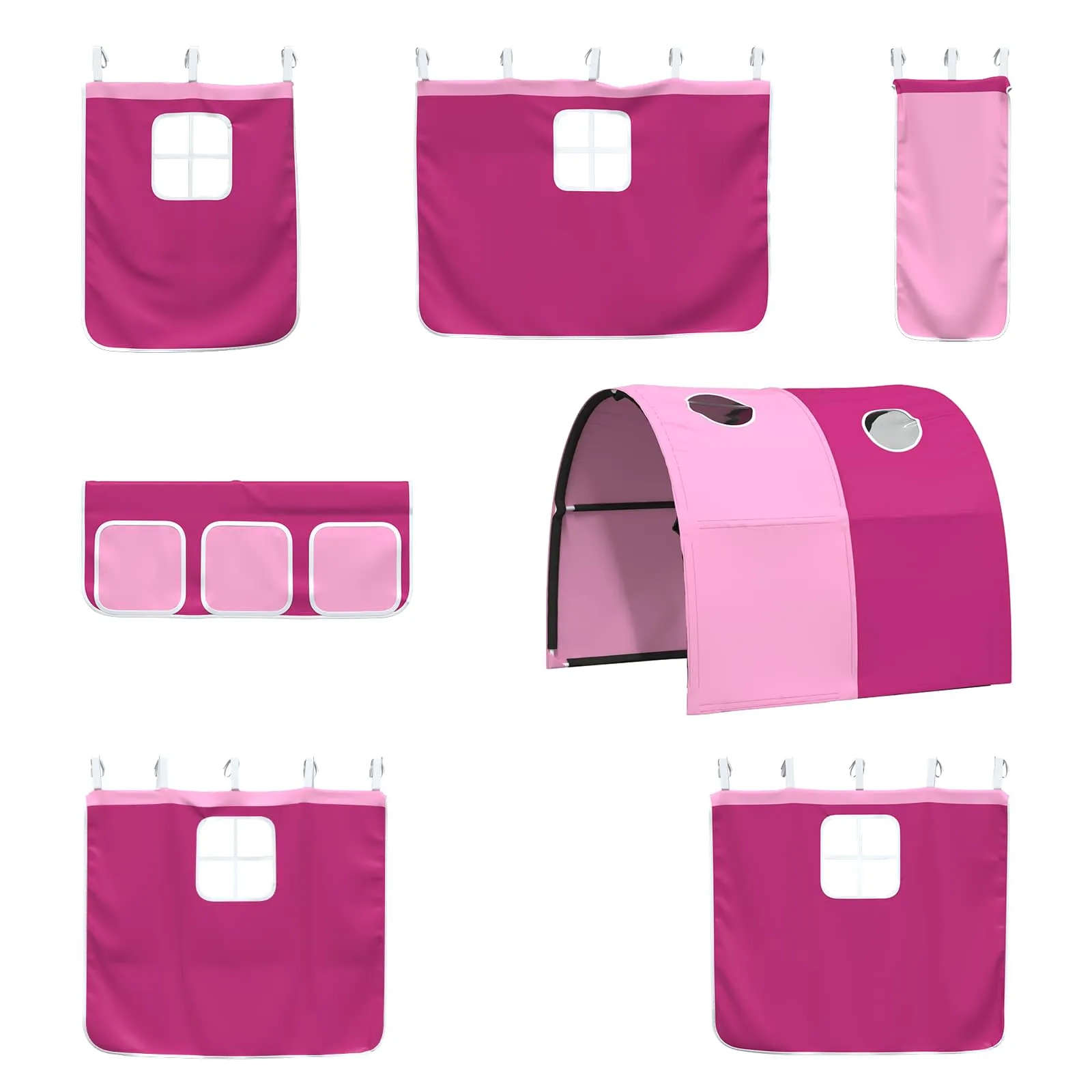 Kinder-Etagenbett 90 x 200 cm Weiß und Rosa