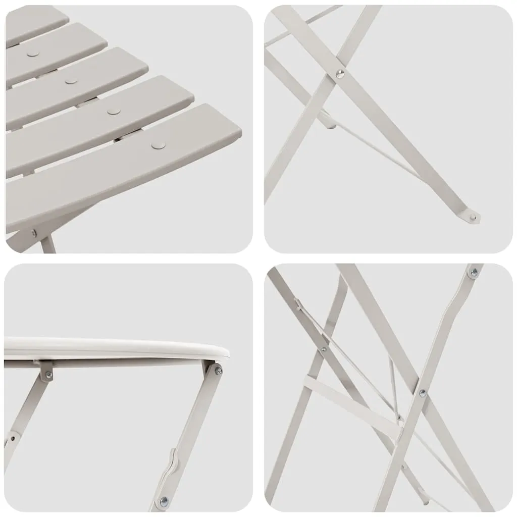 Stahl-Falt-Bistro-Set Beige 50 x 50 x 71 cm