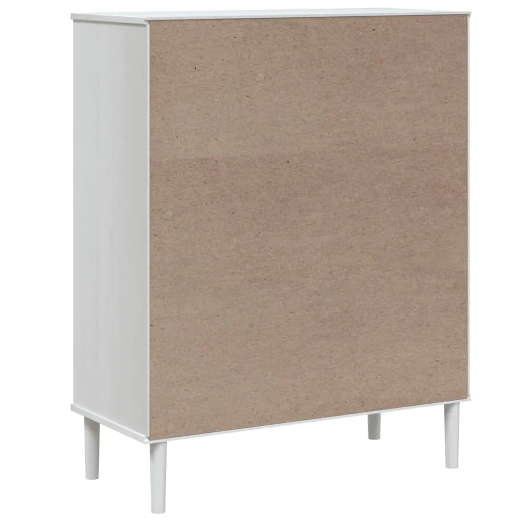 Highboard Weiß aus massivholz mit UV-Lackierung 90 x 40 x 112 cm