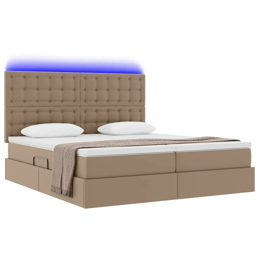 Stauraum-Bett mit Matratze 180 x 200 cm Cappuccino
