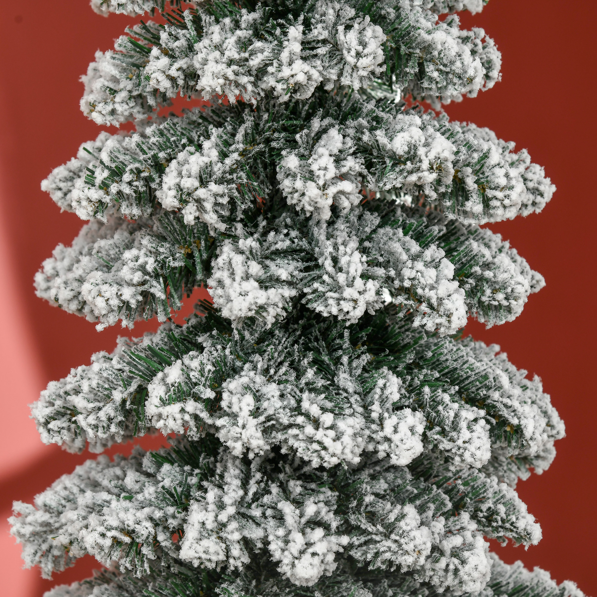 Künstlicher Weihnachtsbaum schneebedeckt schmal 180 cm Grün/Weiß