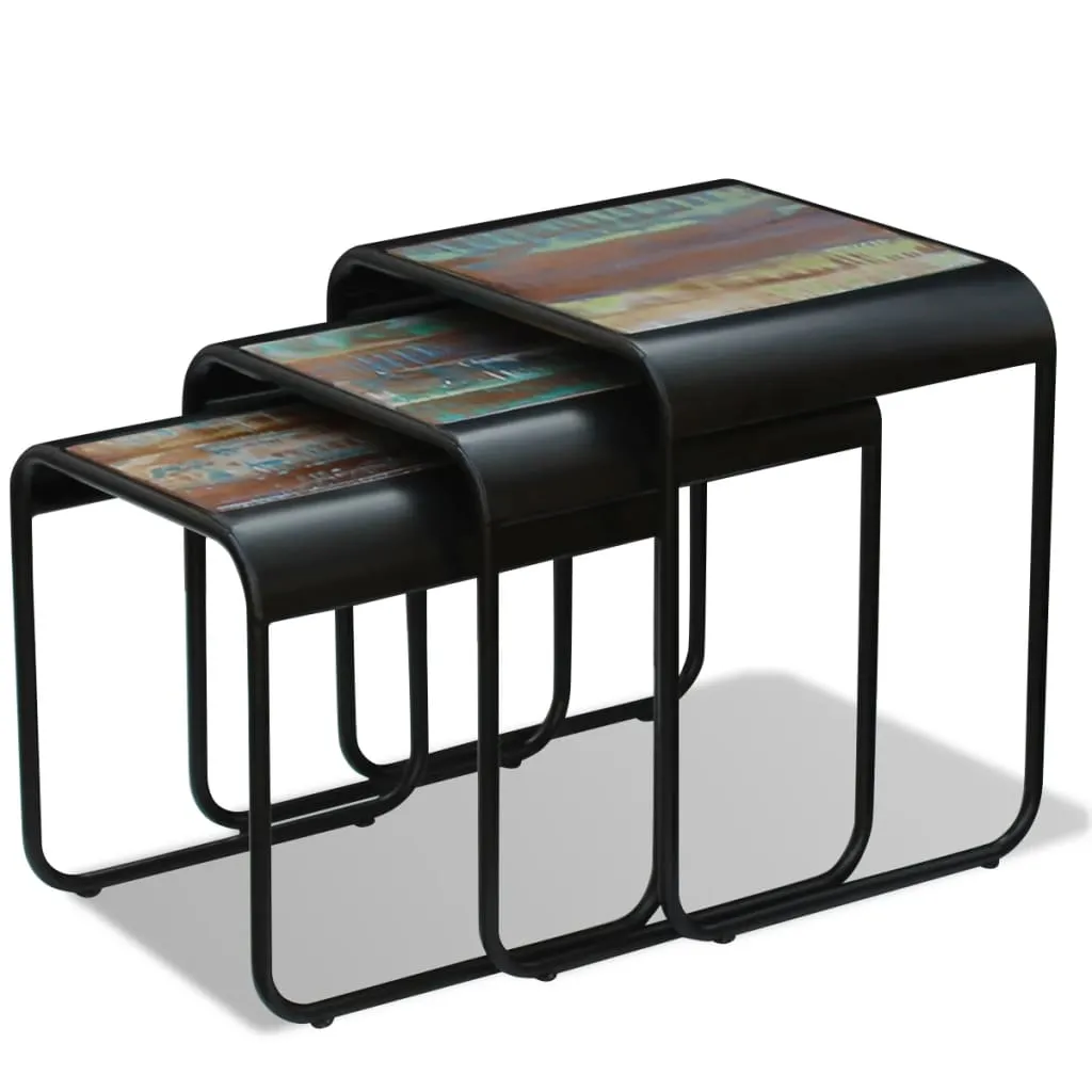 Vintage Satztisch-Set 54x45x56, 48x45x50, 41x45x45 cm Mehrfarbig