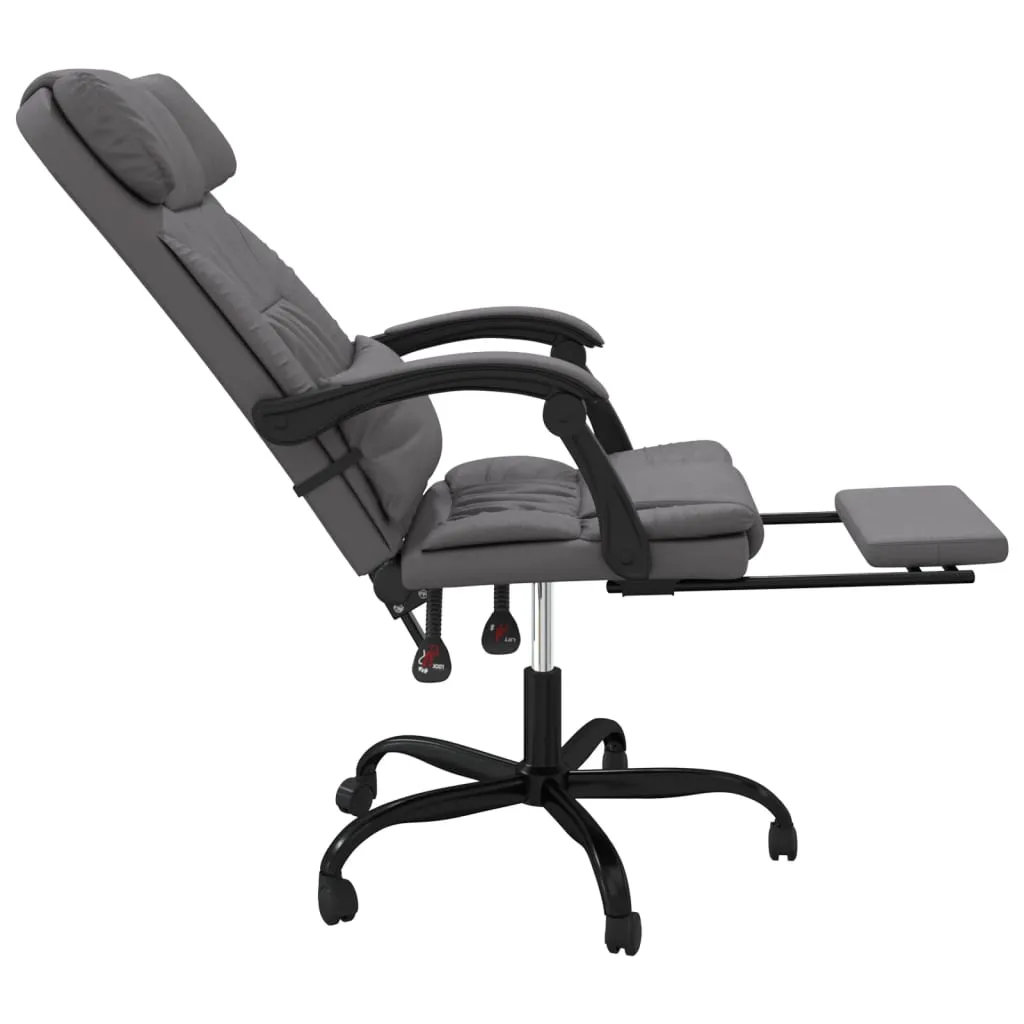 Trendiger Bürostuhl Grau 63x56x(112,5-122) cm mit Kunstleder und Metallgestell